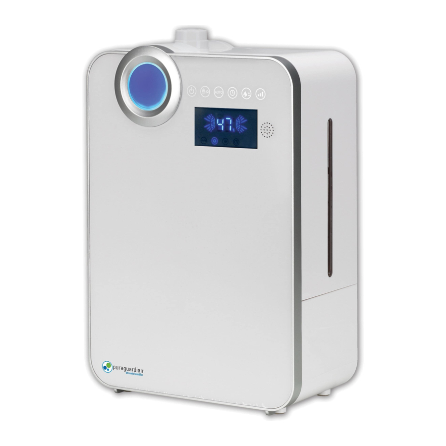 Guardian H7550, H7560 - PureGuardian 1.32-Gallon 90-Hour Elite Ultrasonic Warm and Cool Mist Humidifier with Digital Smart Mist Sensor Manual