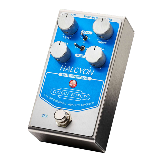 Origin Effects HALCYON BLUE OVERDRIVE Owner's Manual