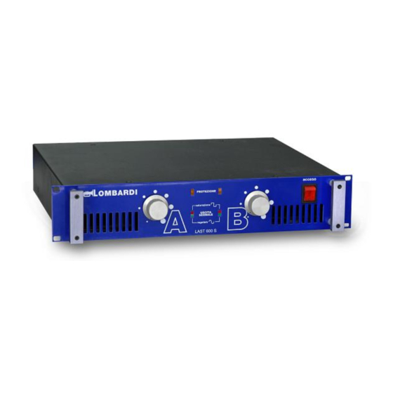 Lombardi LAST 600S Audio Amplifier Manuals