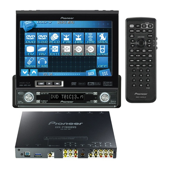 Pioneer AVH-P7800DVD Installation Manual