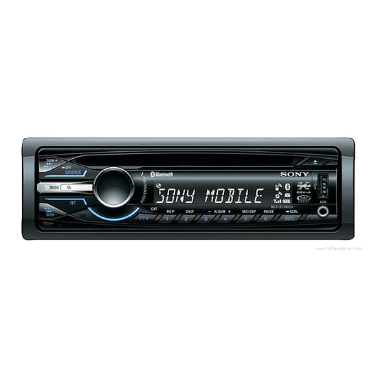 Sony MEX-BT3950U Car Audio System Manuals