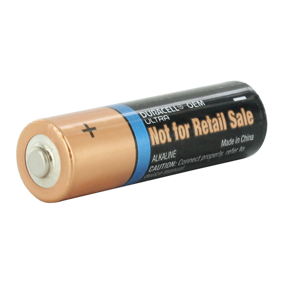 Duracell Alkaline-Manganese Dioxide Battery MX1500 Specification Sheet