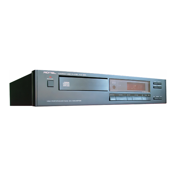 Rotel Compact Disc Player RCD-855 Owner's Manual