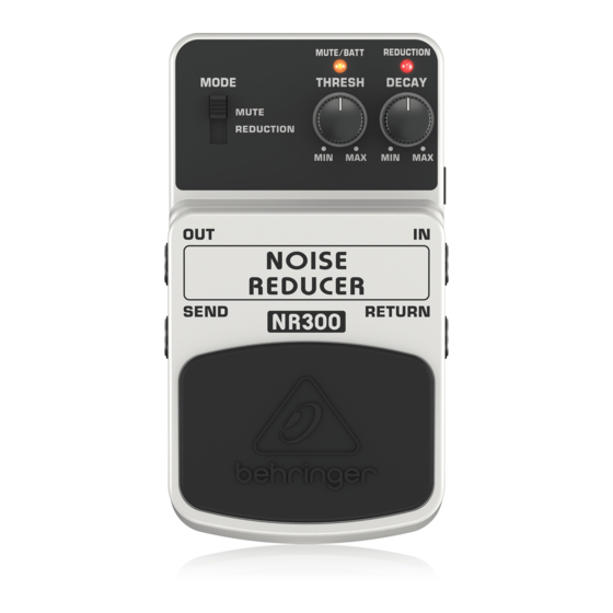 Behringer Noise Reducer NR300 Manual