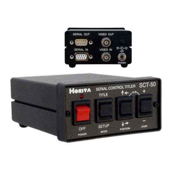 HORITA SCT-50 Serial Control Titler Manuals