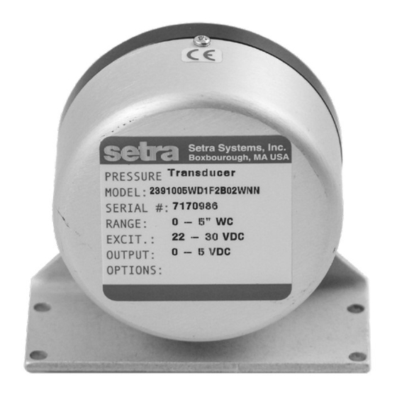 Setra Systems 204 Operating Instructions Manual