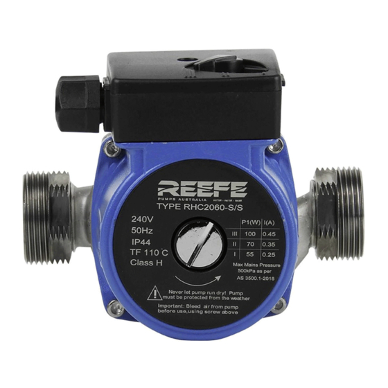Reefe RHC2060 Instruction Manual