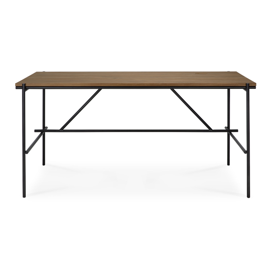 Ethnicraft TEAK OSCAR DESK - WITH CABLE GROMMET Assembly Instructions
