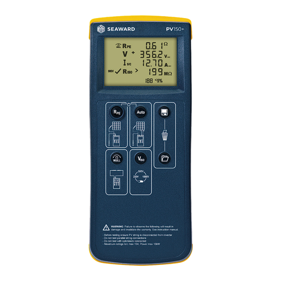 Seaward PV150+ Quick Start Manual
