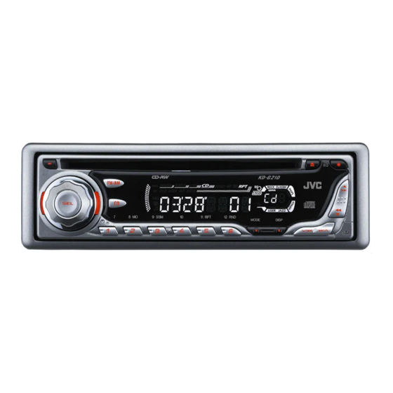 JVC G210 - KD Radio / CD Player Manuals