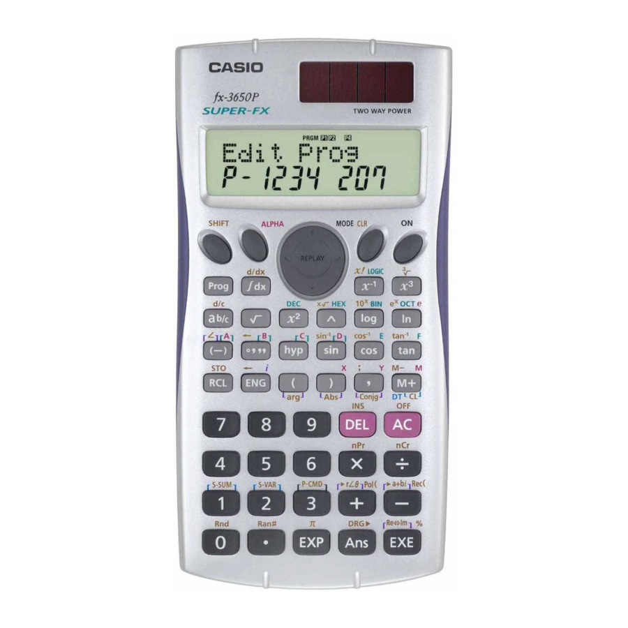 Casio 3950P Programming Manual