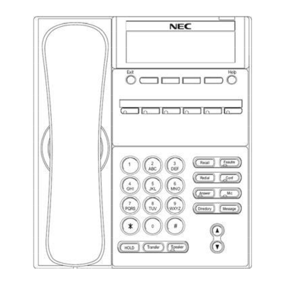 NEC Univerge SV8500 Reference Sheet