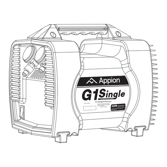Appion G1 Single Operation Manual