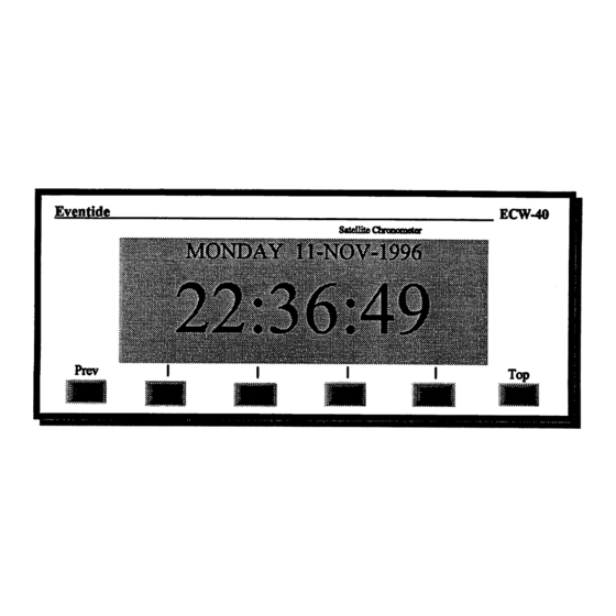 Eventide ECW-40 Installation And Operation Manual