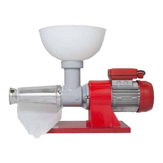 User Manuals: Grifo SP3EL Electric Tomato Machine