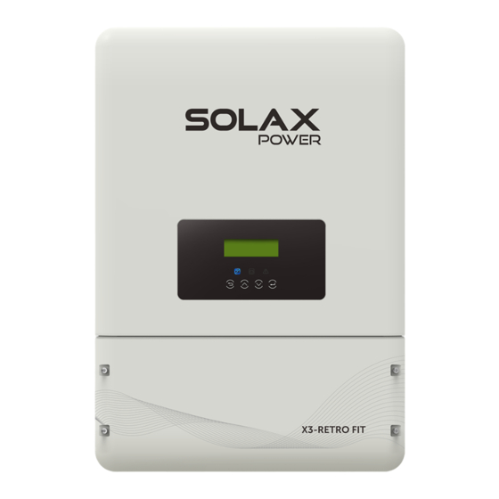 SolaX Power X3-Retro Fit 8kW-10kW Quick Installation Manual