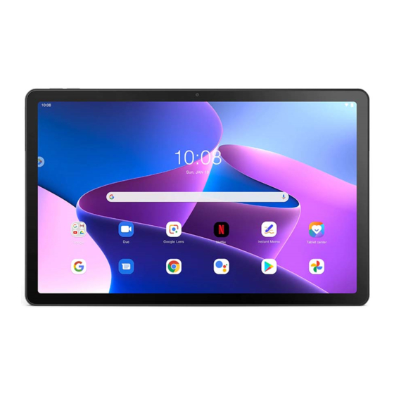 Lenovo Tab M10 Plus 3rd Gen Safety, Warranty & Quick Start Manual