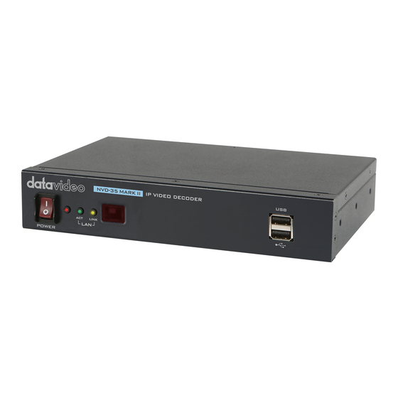 Datavideo NVD-35 Streaming Video Decoder Manuals