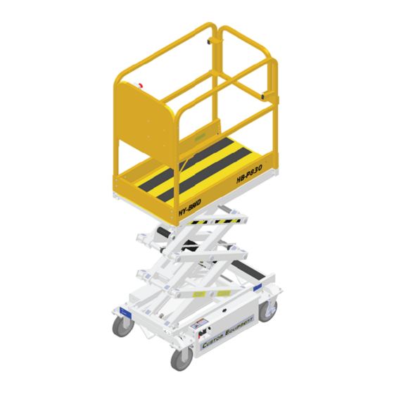 Custom Equipment Hy-Brid Lifts HB-P830 Maintenance And Troubleshooting Manual