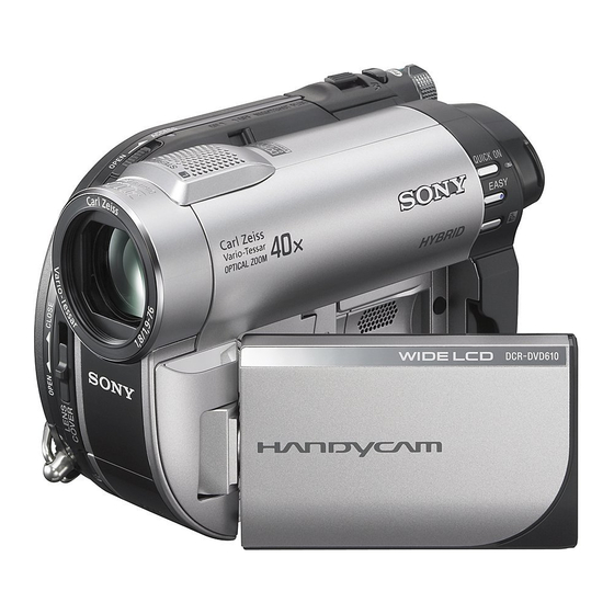 Sony HANDYCAM DCR-DVD610 Operating Manual