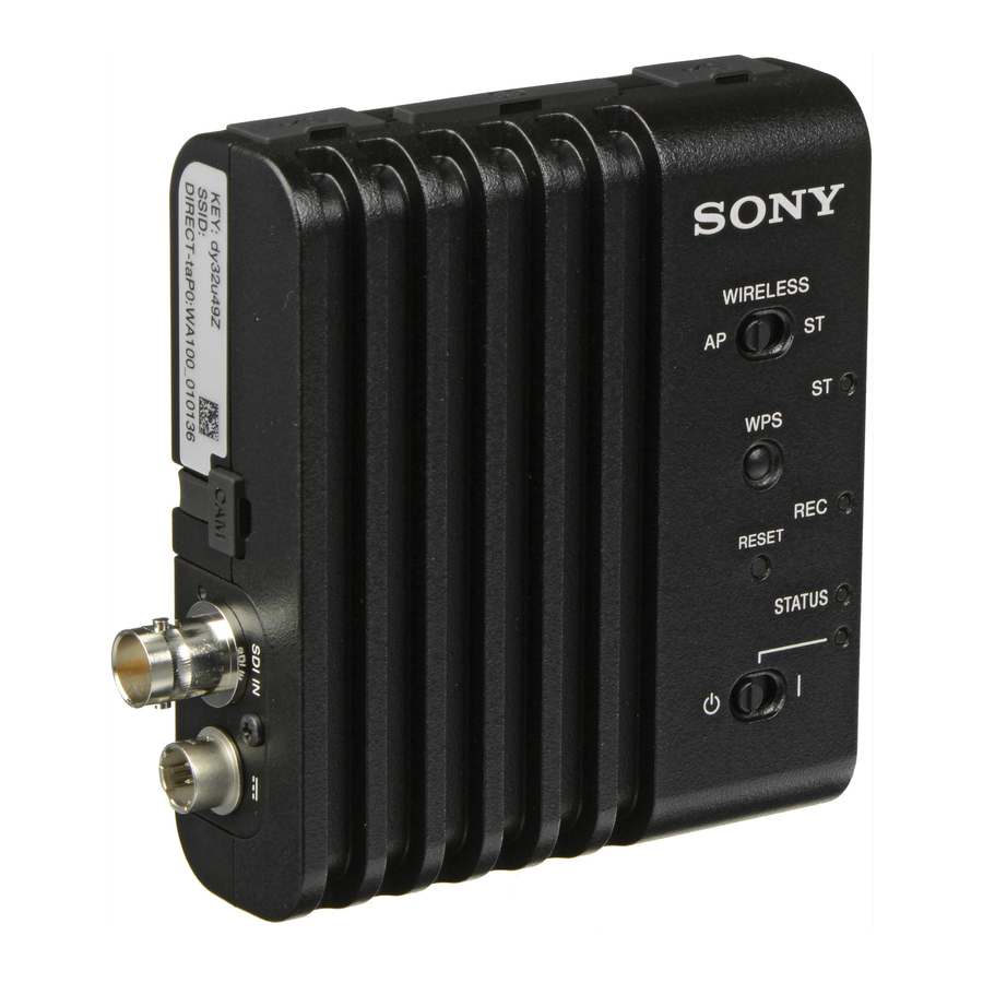 Sony CBK-WA100/IFU Specifications