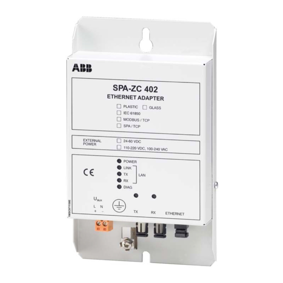 ABB SPA-ZC 402 Installation And Commissioning Manual