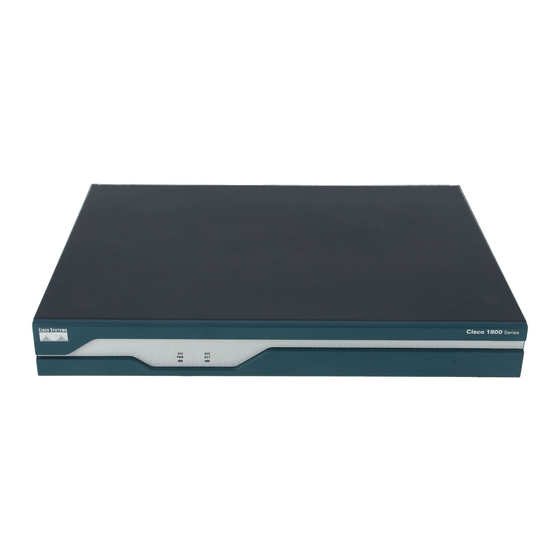 Cisco 1800 Series Quick Start Manual