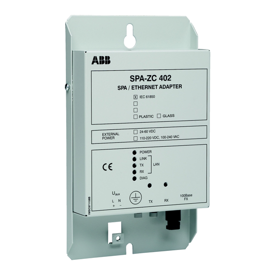 ABB SPA-ZC 402 Installation And Commissioning Manual