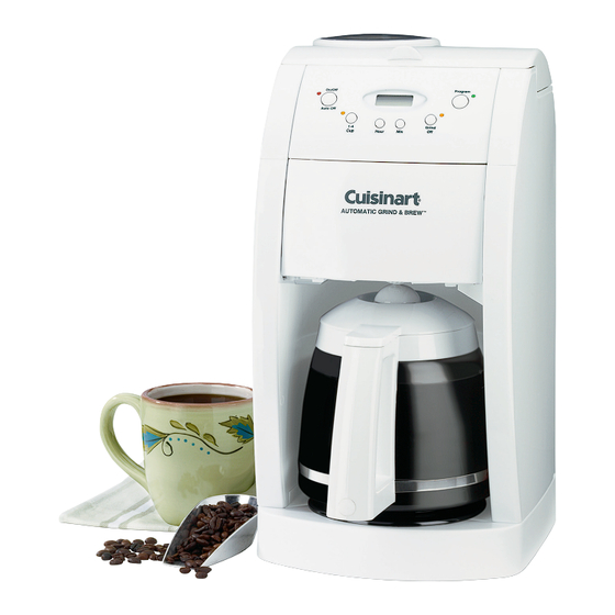 Cuisinart DGB-475 - Corp 10 Cup Grind Instructions Manual