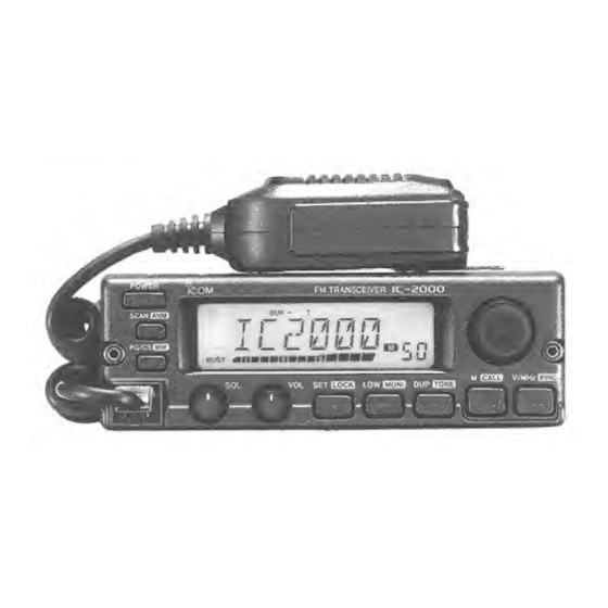 Icom IC-2000 Instruction Manual