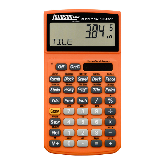 Johnson CALC-0000 Instruction Manual