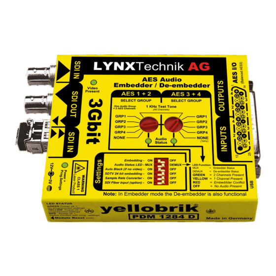 Lynx yellobrik PDM 1284 D Quick Reference