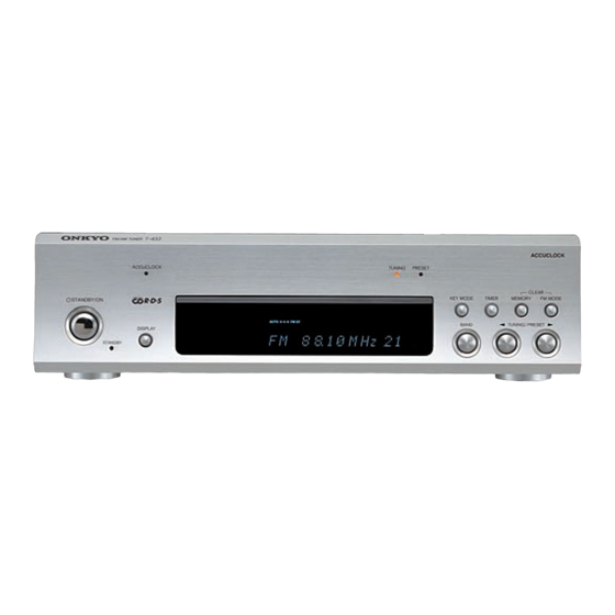 Onkyo T-433 Manual