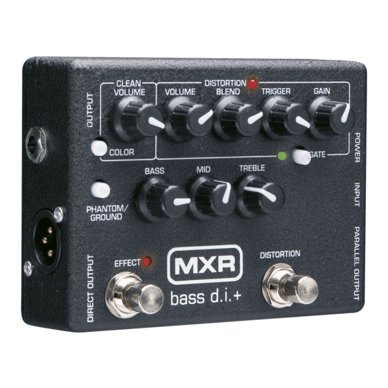 User Manuals: mxr M80 BASS d.i.+ Distortion Pedal