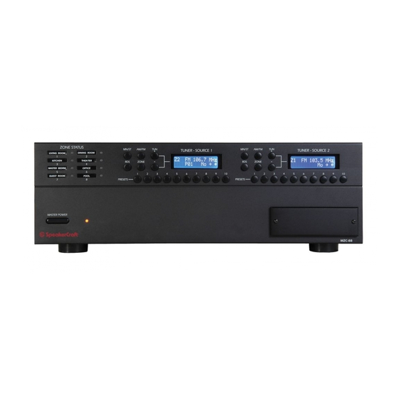 SpeakerCraft MZC-88 Quick Start Manual