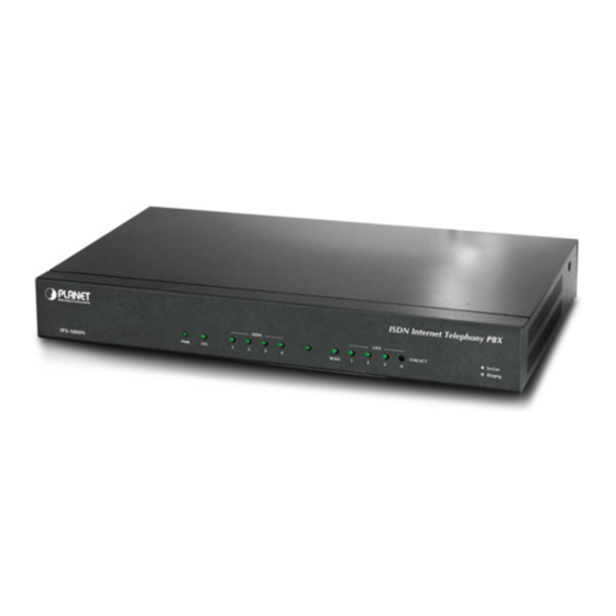 Planet ISDN Internet Telephony PBX System IPX-1800N Manuals