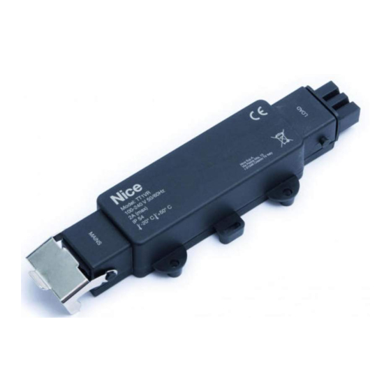 Nice TT1VR Instructions And Warnings For Installation And Use