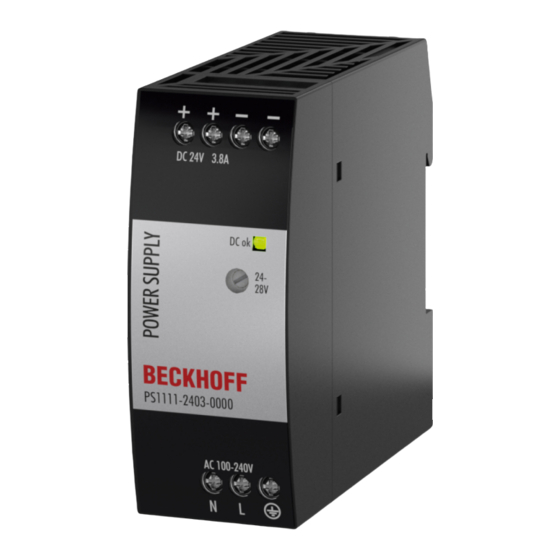Beckhoff PS1111-2403-0000 Installation Manual