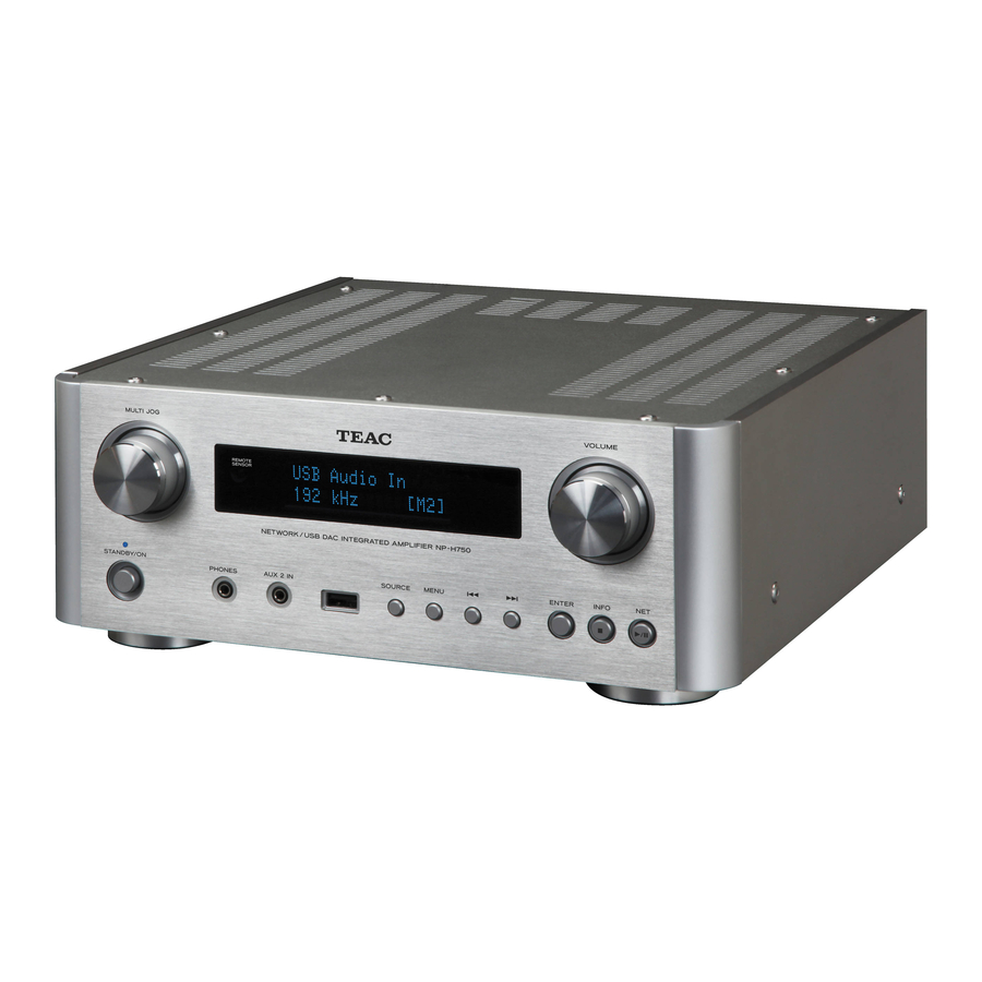 TEAC NP-H750 RELEASE NOTES Pdf Download | ManualsLib