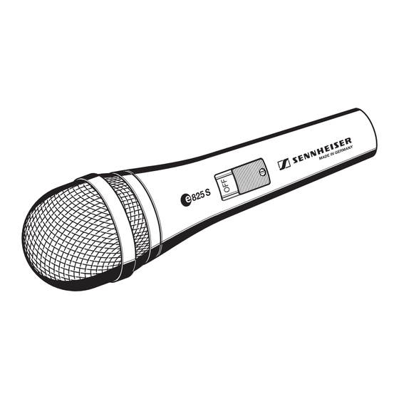 Sennheiser E825S Instructions For Use Manual