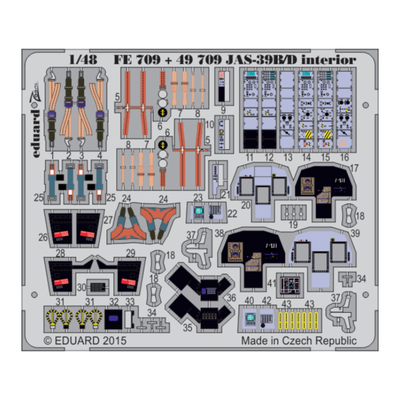 Eduard Zoom JAS-39B/D interior S.A. Manual