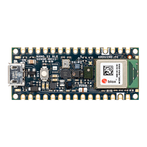 Arduino Nano 33 BLE Sense Rev2 Product Reference Manual