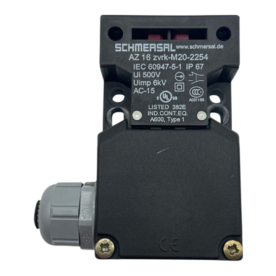 schmersal AZ 16 ZVRKM20-2254 Instructions Manual