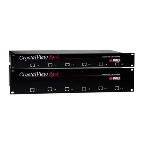 Rose electronics CrystalView CAT5 Rack CRV-12SLP Specifications