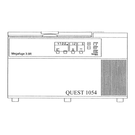 Heraeus MEGAFUGE 1.0 Operating Instructions Manual