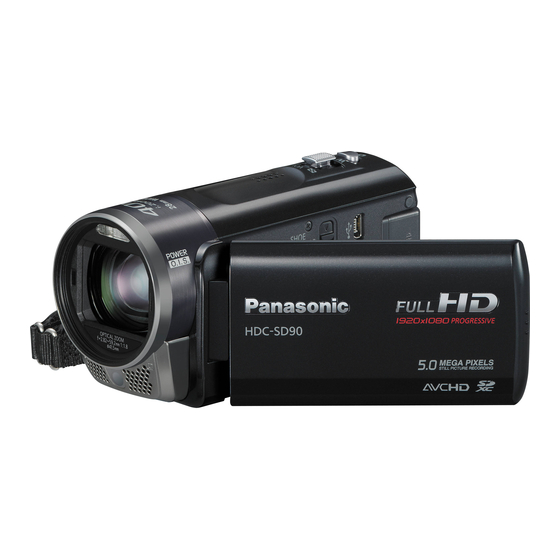 Panasonic HDC-SD90 Operating Instructions Manual