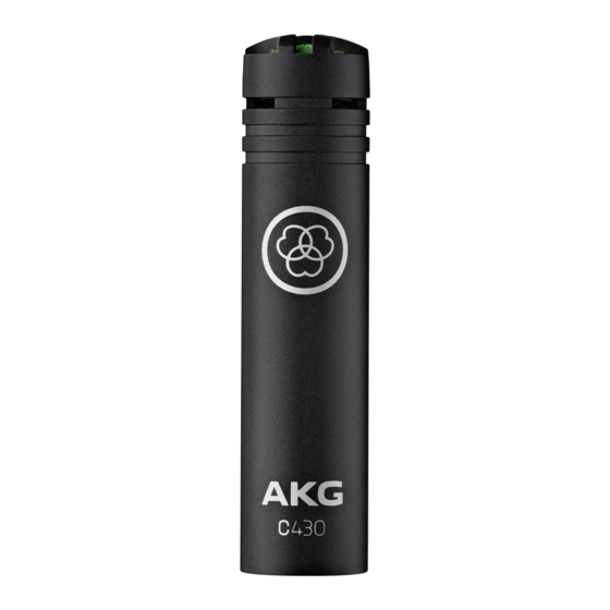 Harman AKG MicroMic C430 User Instructions