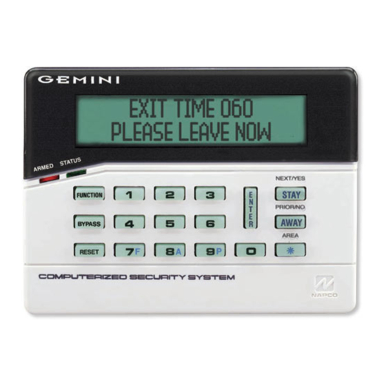 NAPCO RP-2000LCD Operating Manual