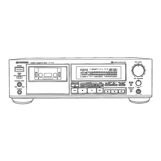 Pioneer CT-S800 Operating Instructions Manual