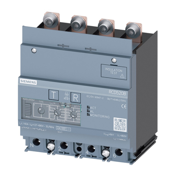Siemens 3VA9113-0RL21 Operating Instructions Manual